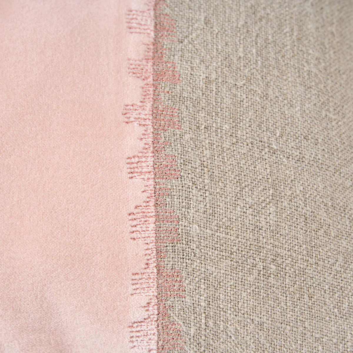 The velvet divorce cushion cover natural pink