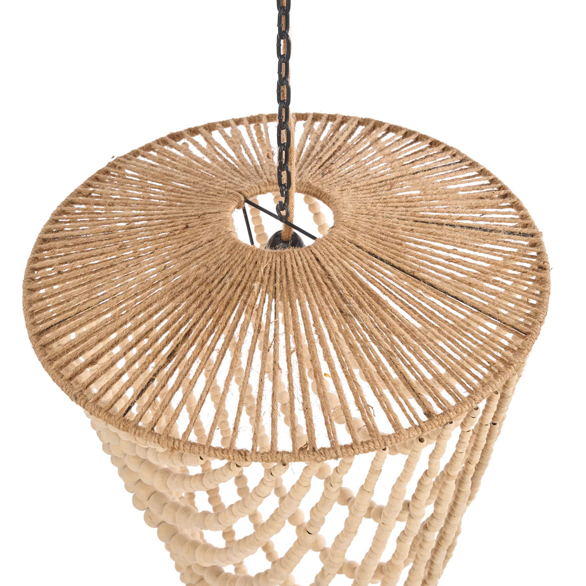 The wooden bead chandelier large