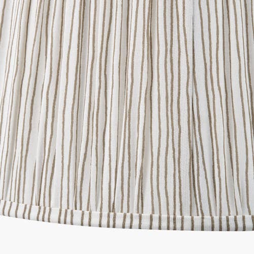 Natural stripe pleated lampshade