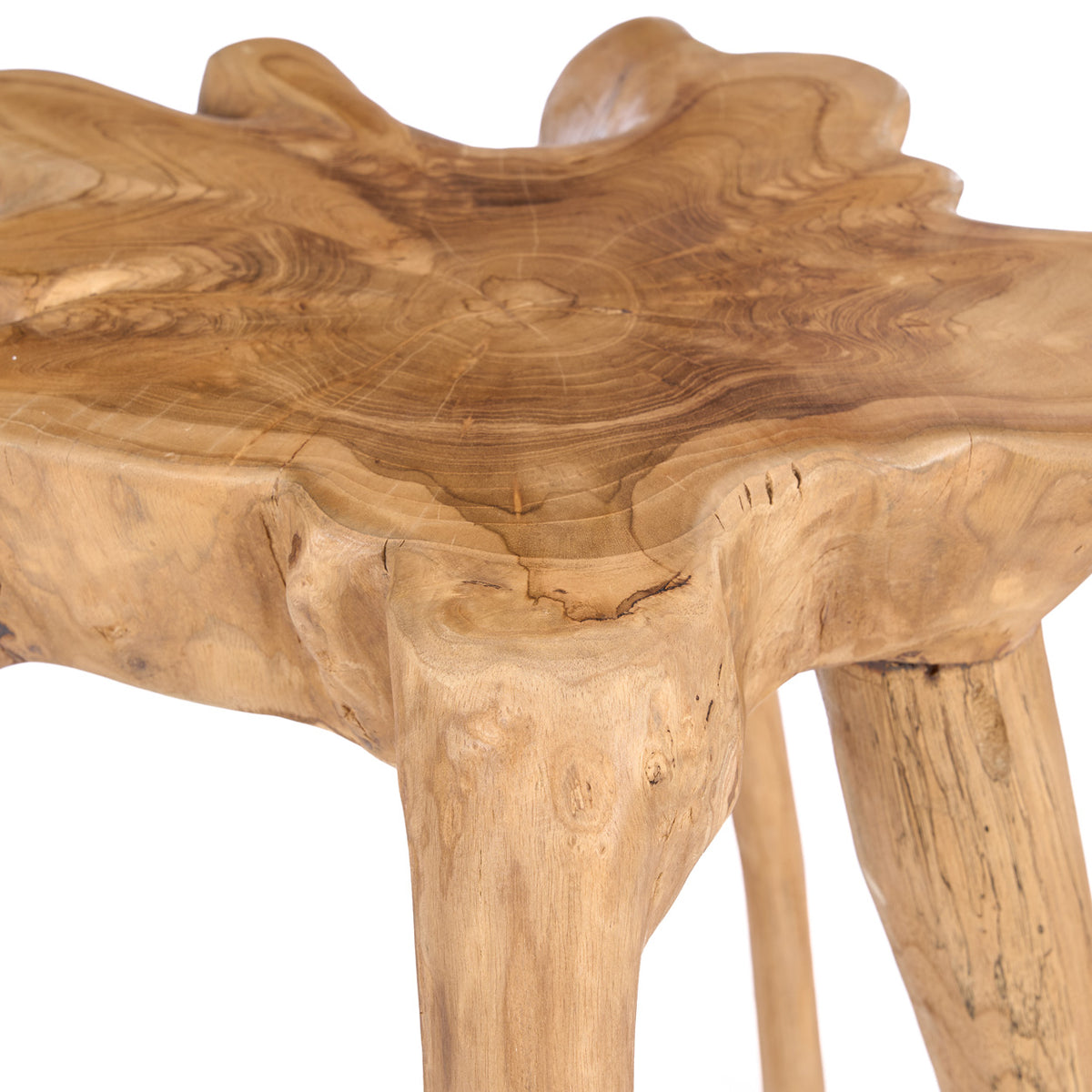 Wooden table with natural grain and texture on a white background
