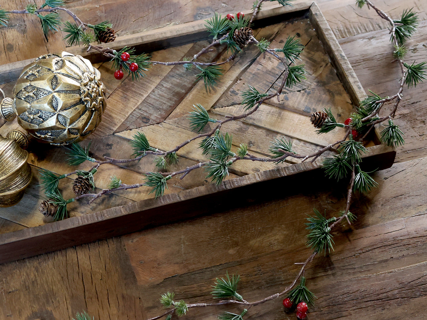 Pine Cone & Cedar Garland with Berries
