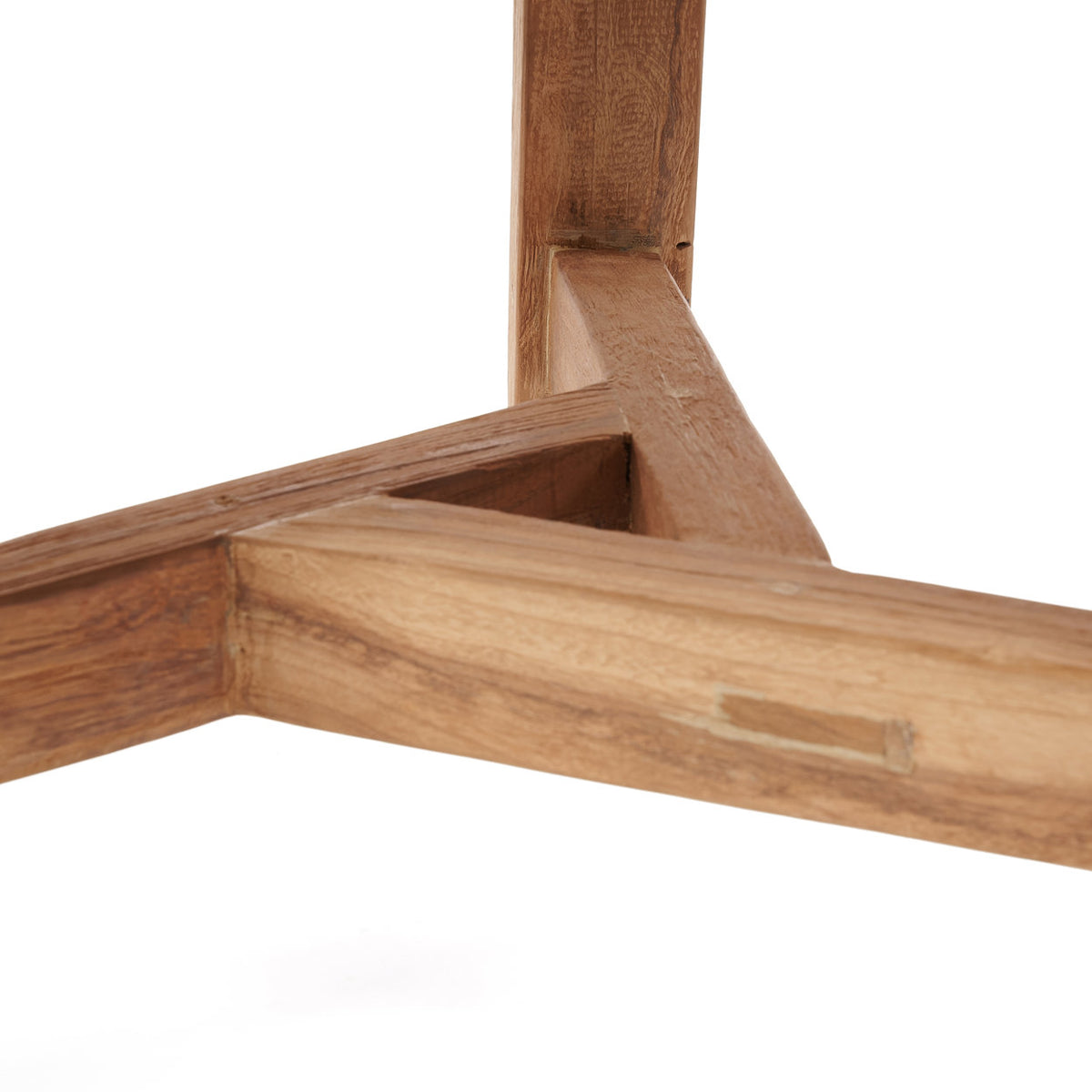 Close up of a wooden frame corner on a white background