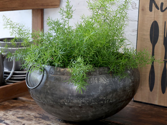 Antiqued Metal  Pot - Flo & Joe