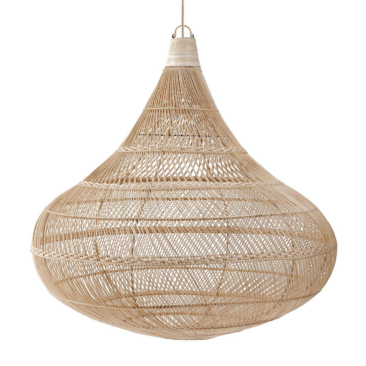 Extra large rattan drop natural pendant lamp light shade xxl flo & joe