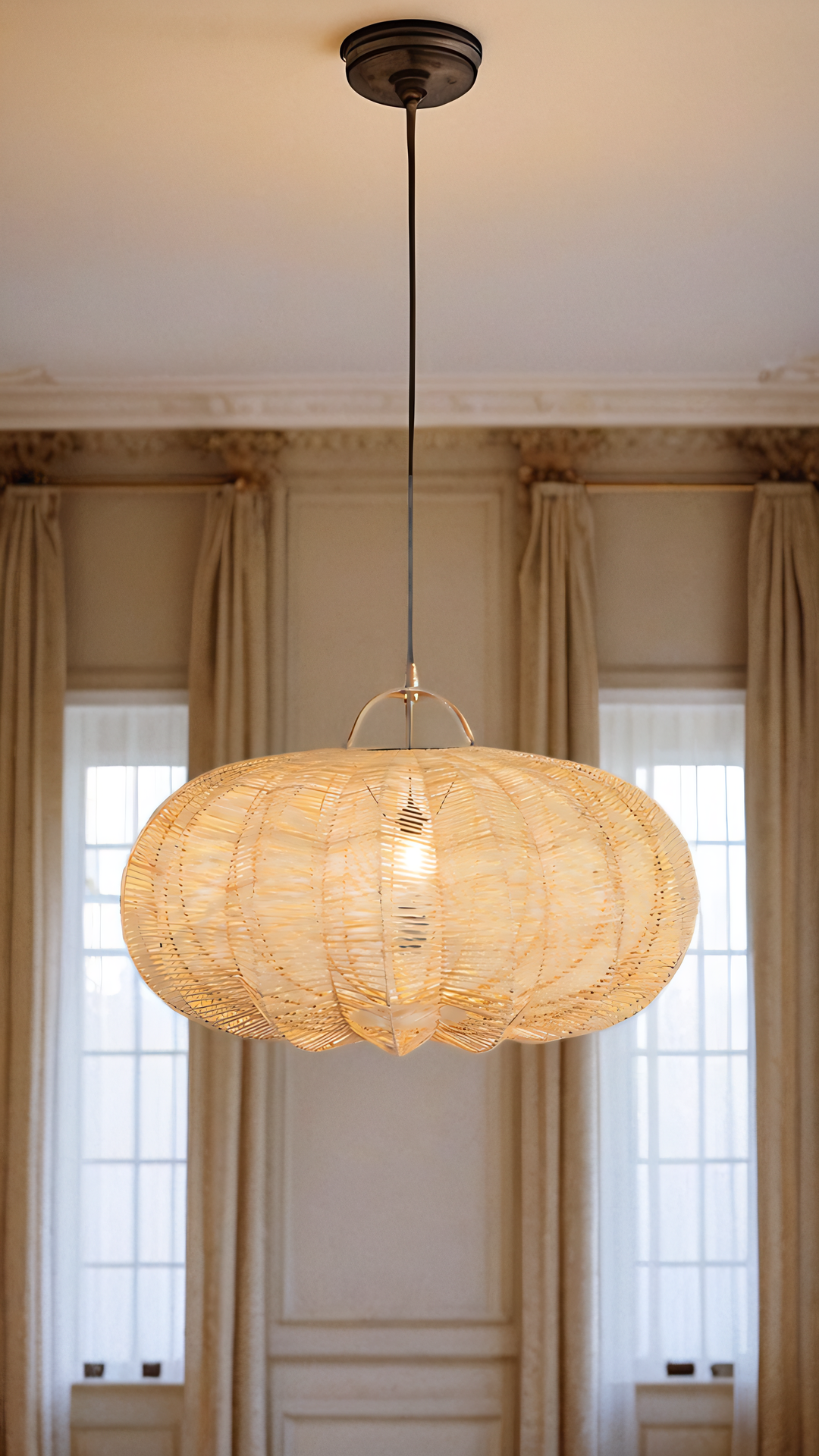 The cerise pendant rattan light shade extra large flo & joe shipped from uk