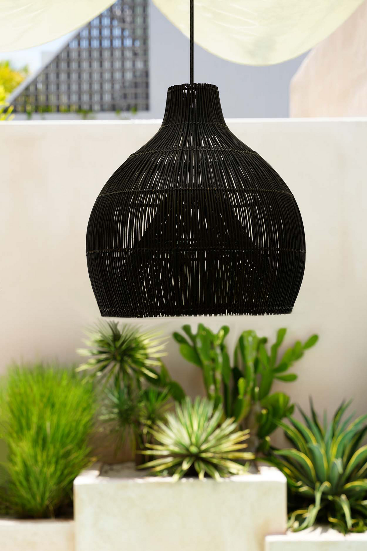 The lobster trap pendant black l flo & jo erattan ceiling light shade