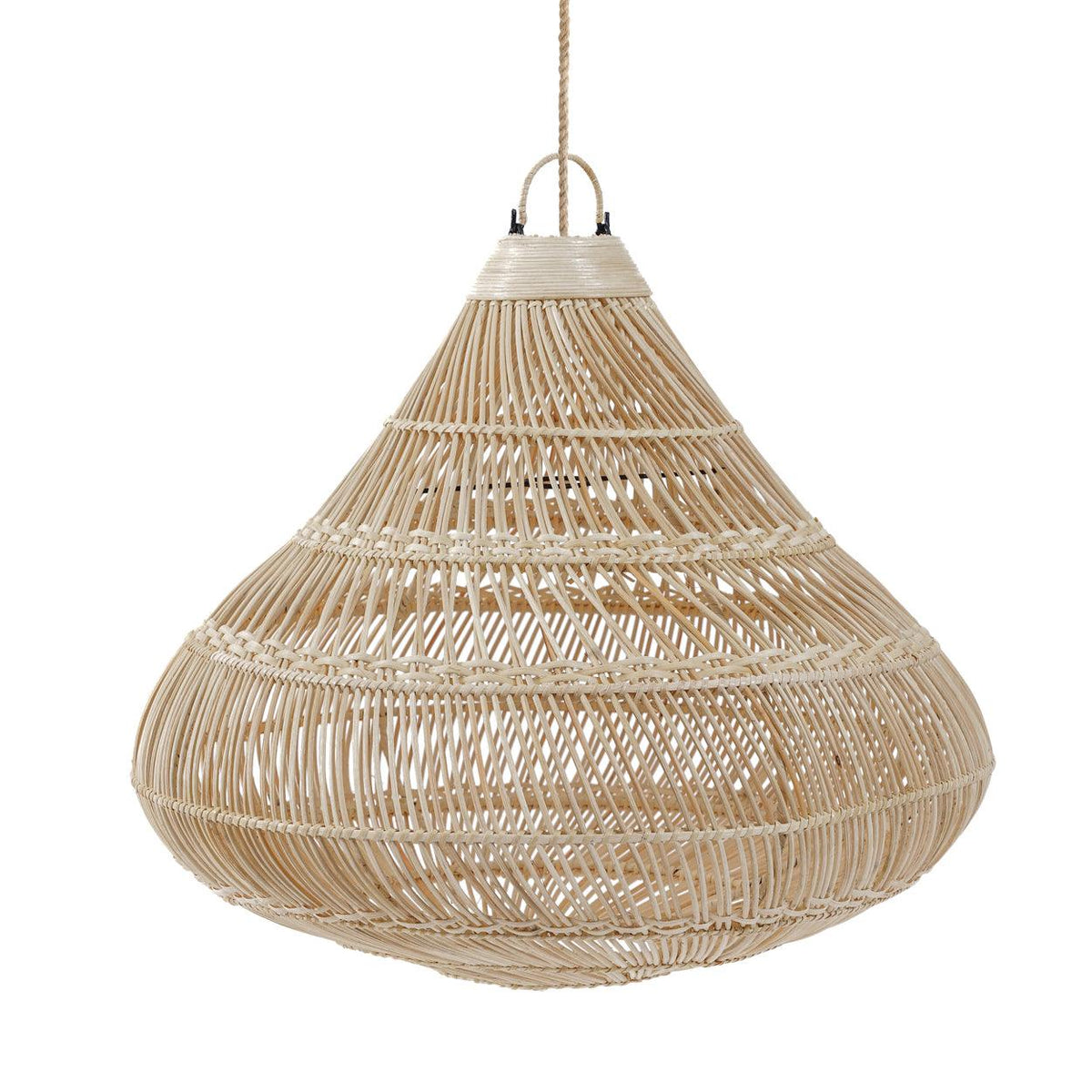 Extra large rattan drop natural pendant lamp light shade flo & joe uk