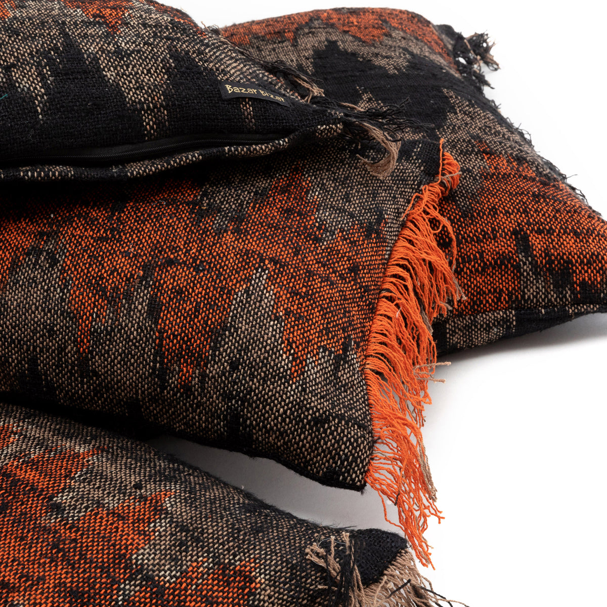Oh my gee cushion cover black orange 100 x 35 cm flo & joe