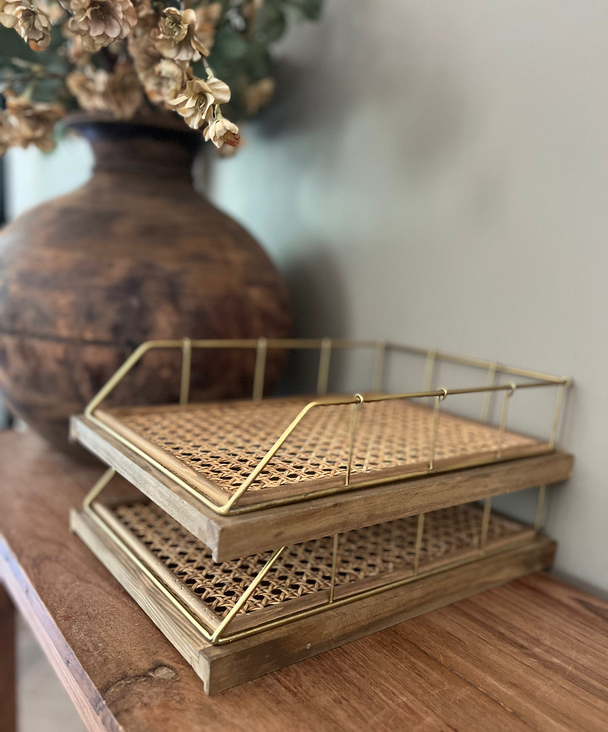 Rattan letter tray flo & joe