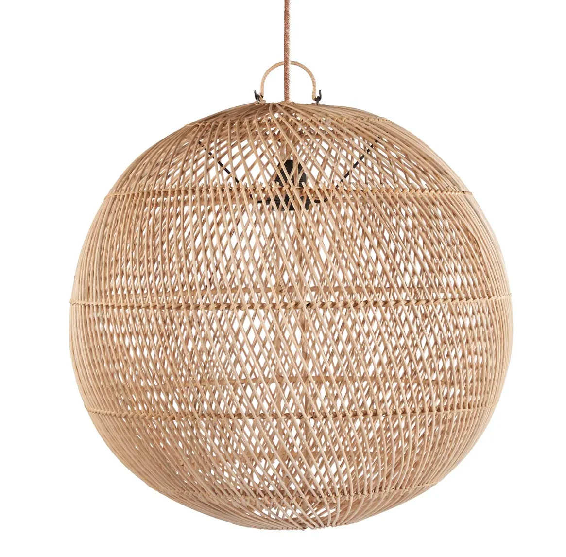 The round bubble pendant natural rattan ceiling light shade m flo & joe