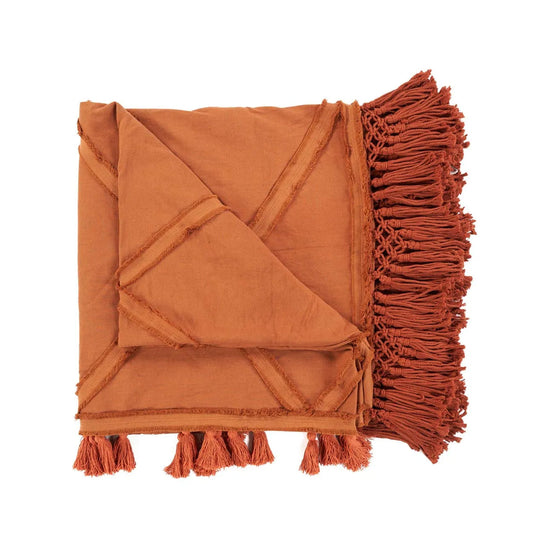 The Berber Bed Throw - Terracotta - Flo & Joe