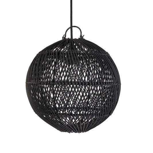 30 cm Black Rattan Handmade Pendant Light shade UK
