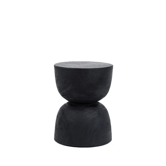 Black Side Table, Handmade from teak root.  UK Flo & Joe