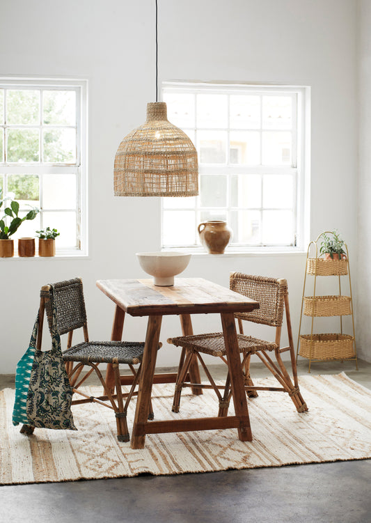 The Padma Rattan Pendant Light - above dining table Flo & Joe