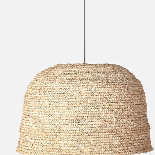 A natural raffia rattan large light shade - UK