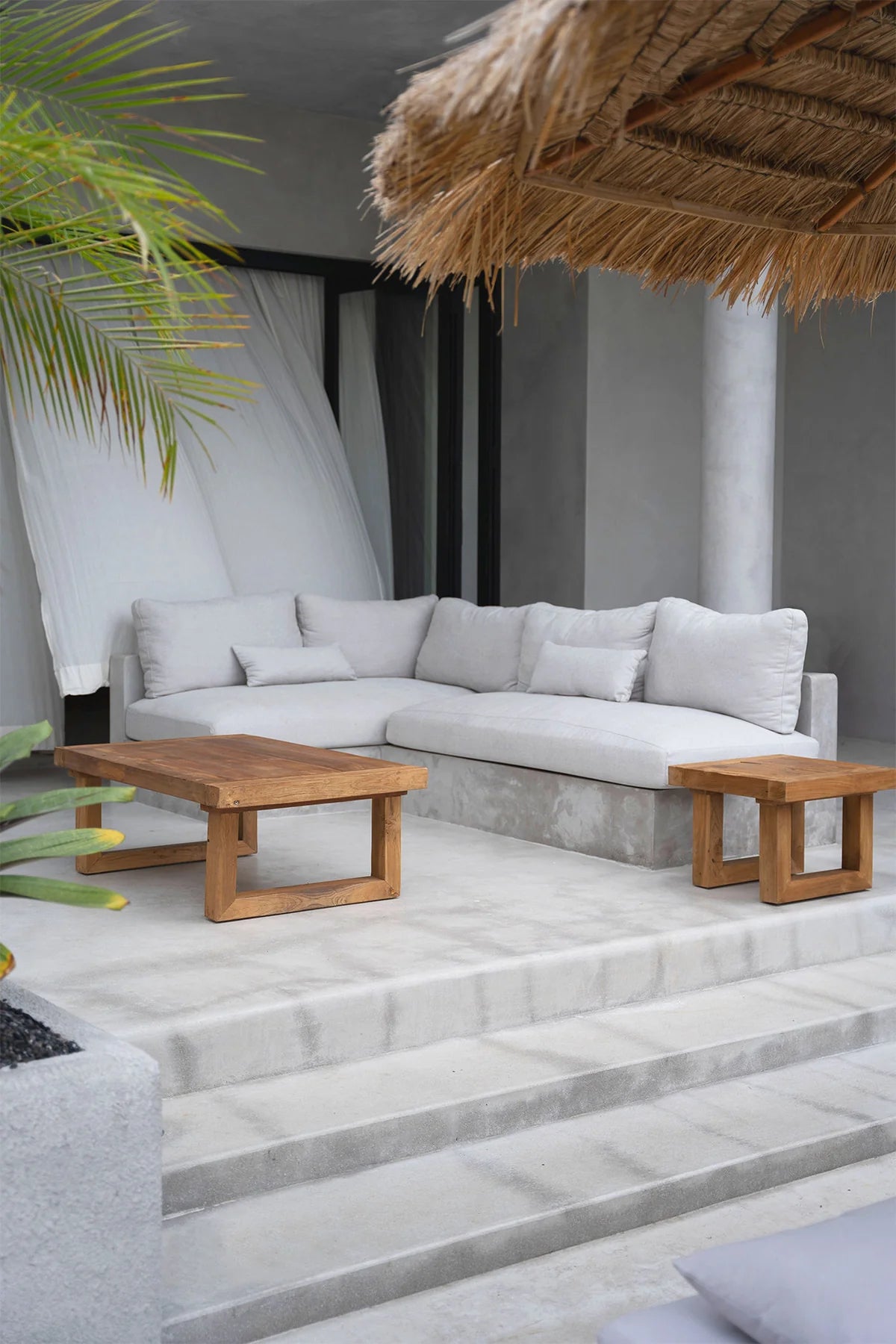 The reclaimed teak side table natural flo & joe