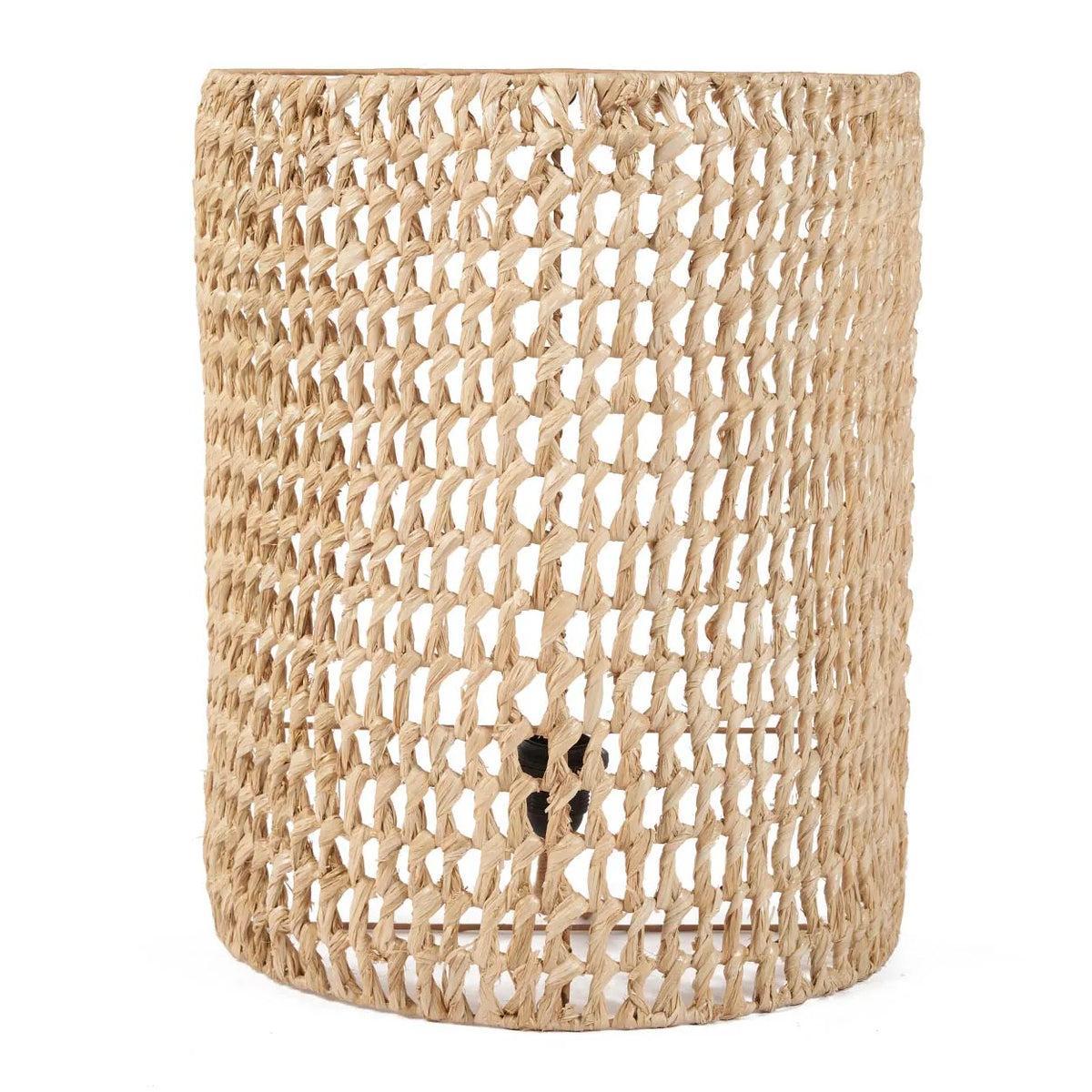 Raffia woven wall sconce