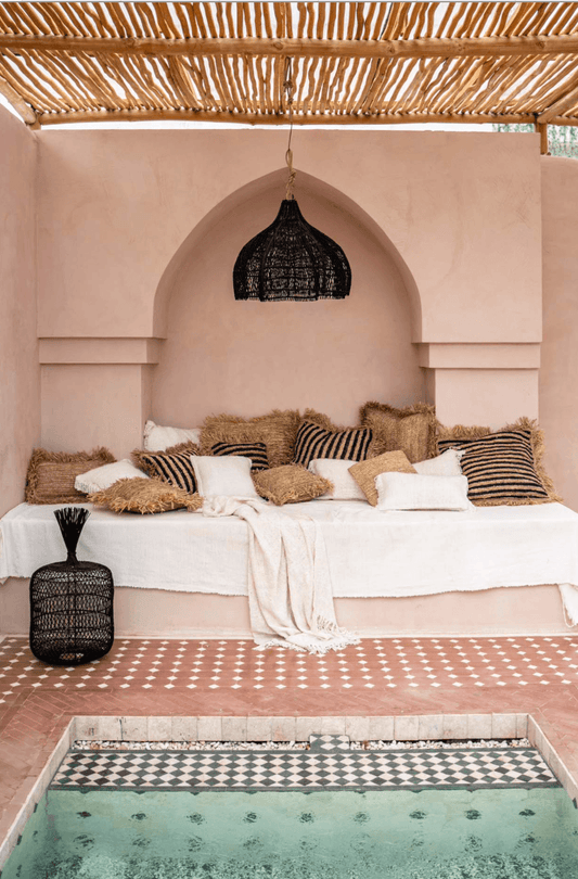 The Whipped Pendant - Black - Rattan - Boho Room 60cm - Flo & Joe