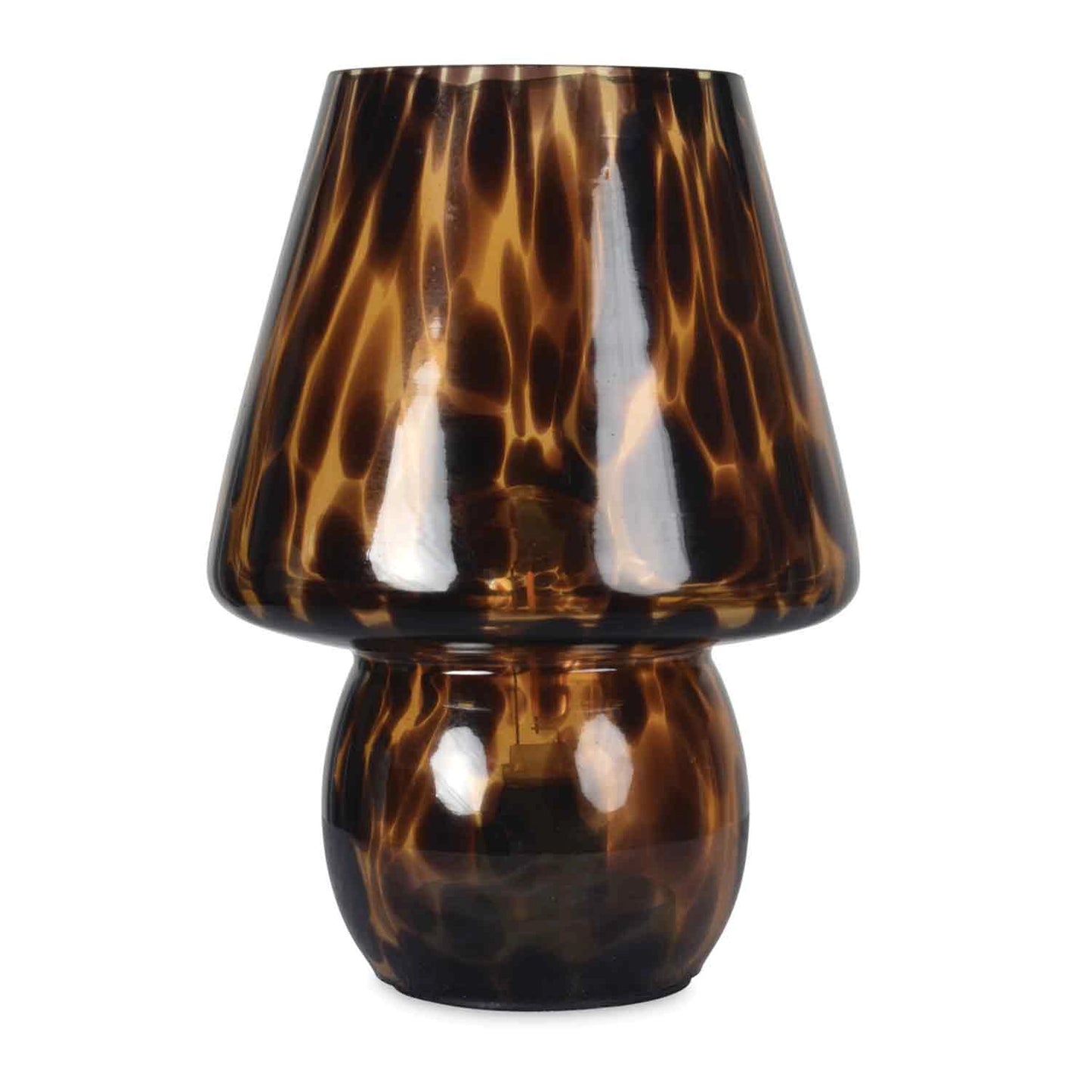 Glass Leopard Battery Lamp