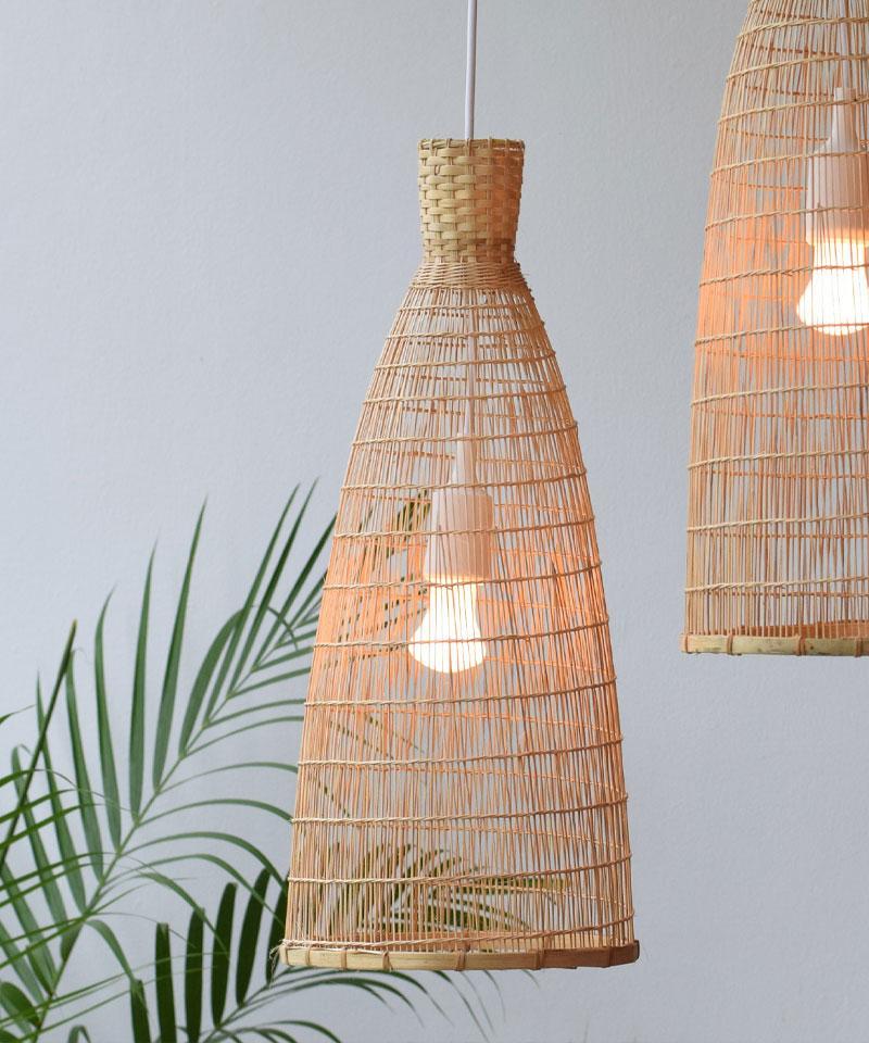 Fish trap bamboo pendant light bamboo flo & joe