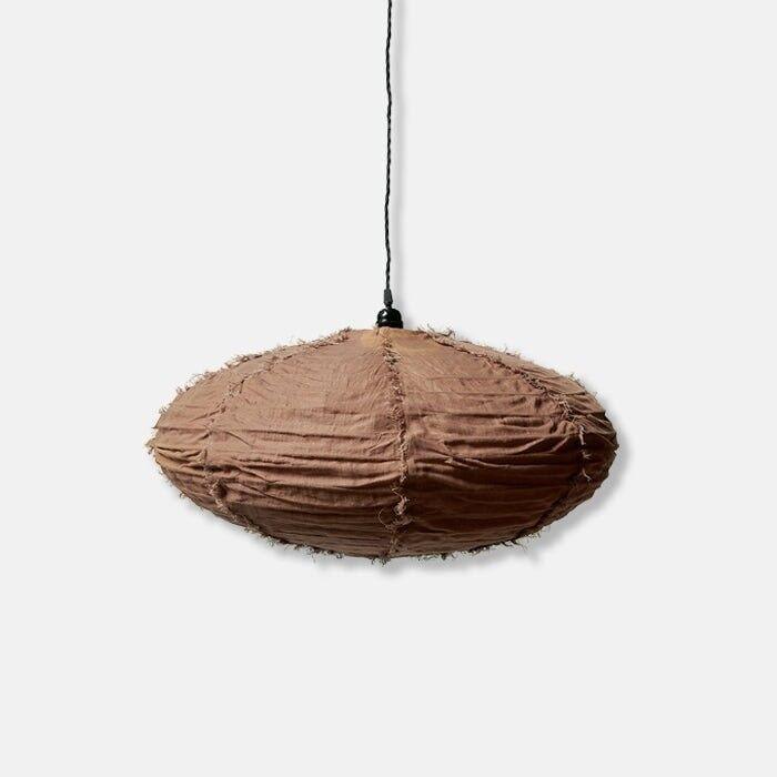 Frayed Earth Linen Pendant Shade - M - Flo & Joe