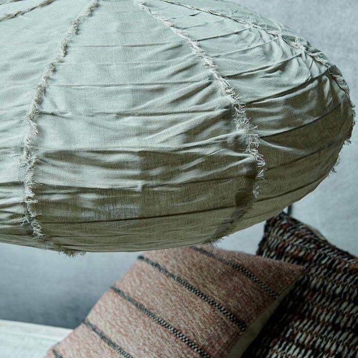 Frayed Stone Linen Pendant Shade - L - Flo & Joe