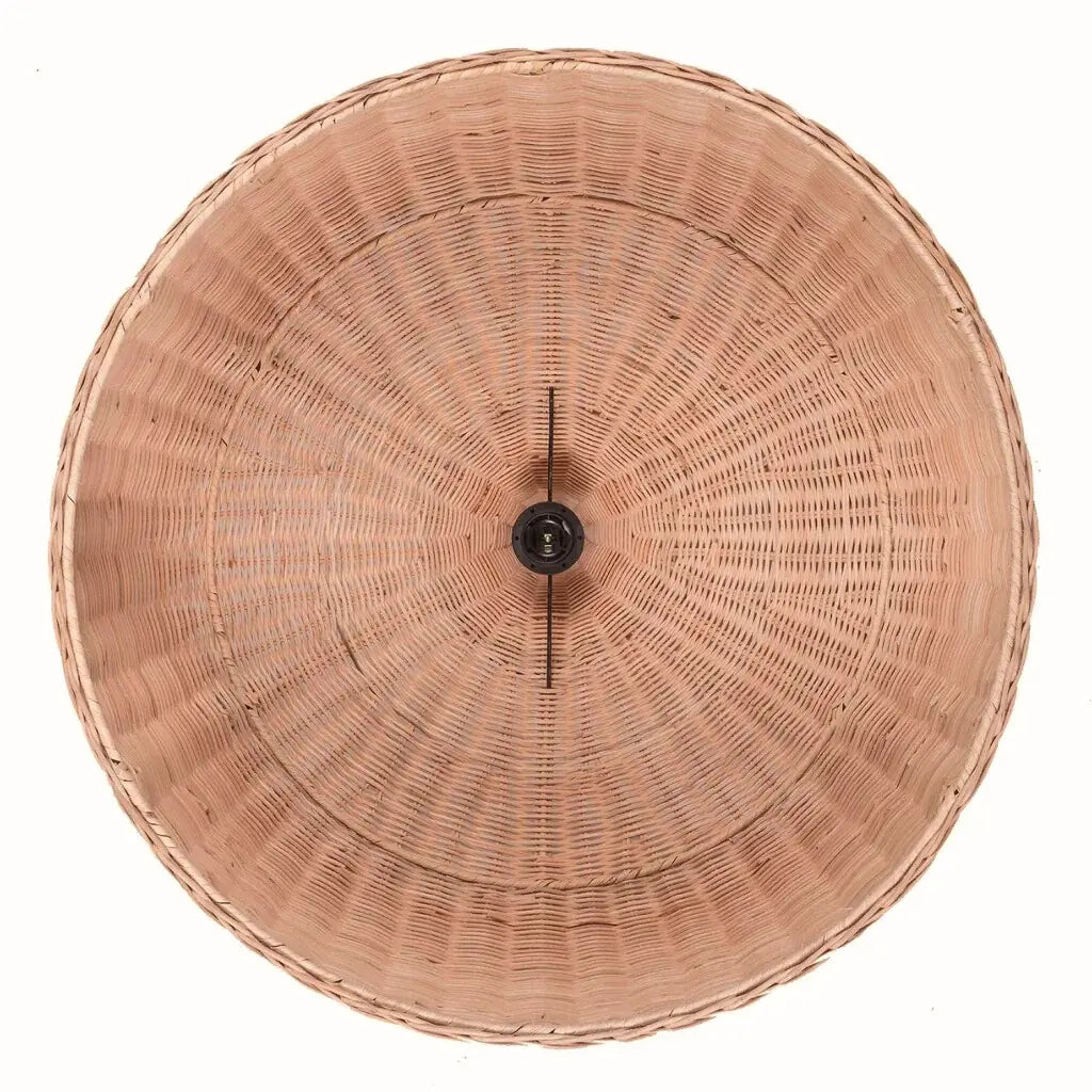 Large light rattan wicker dome light shade with light bulb holder
