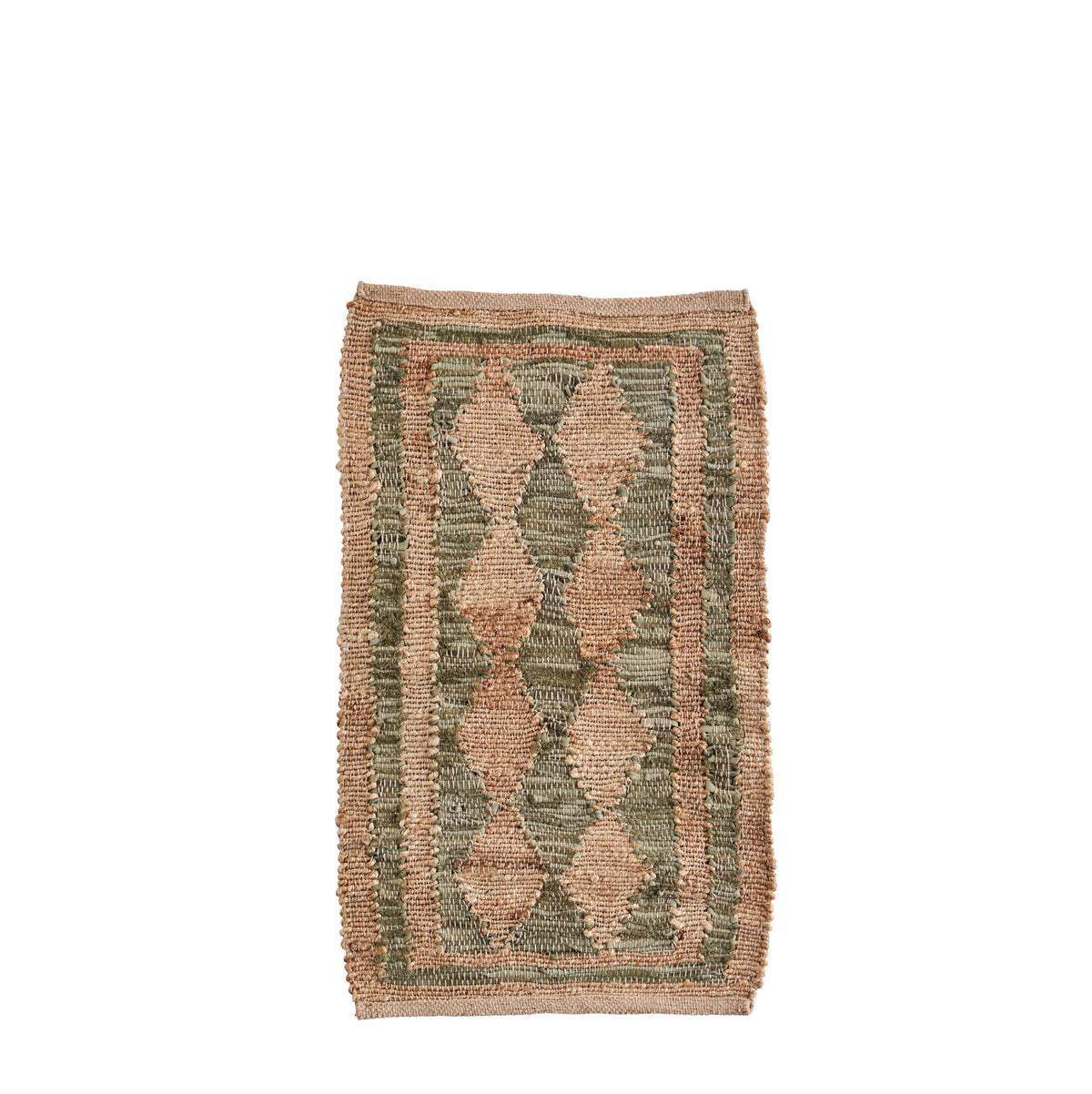 Jute & leather mat green flo & joe