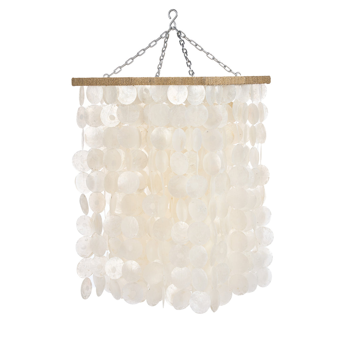 Long hanging shell chandelier square shaped