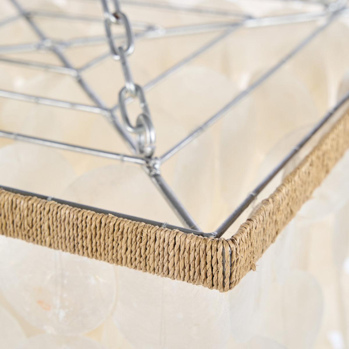 Close up of corner of a large chandelier corner