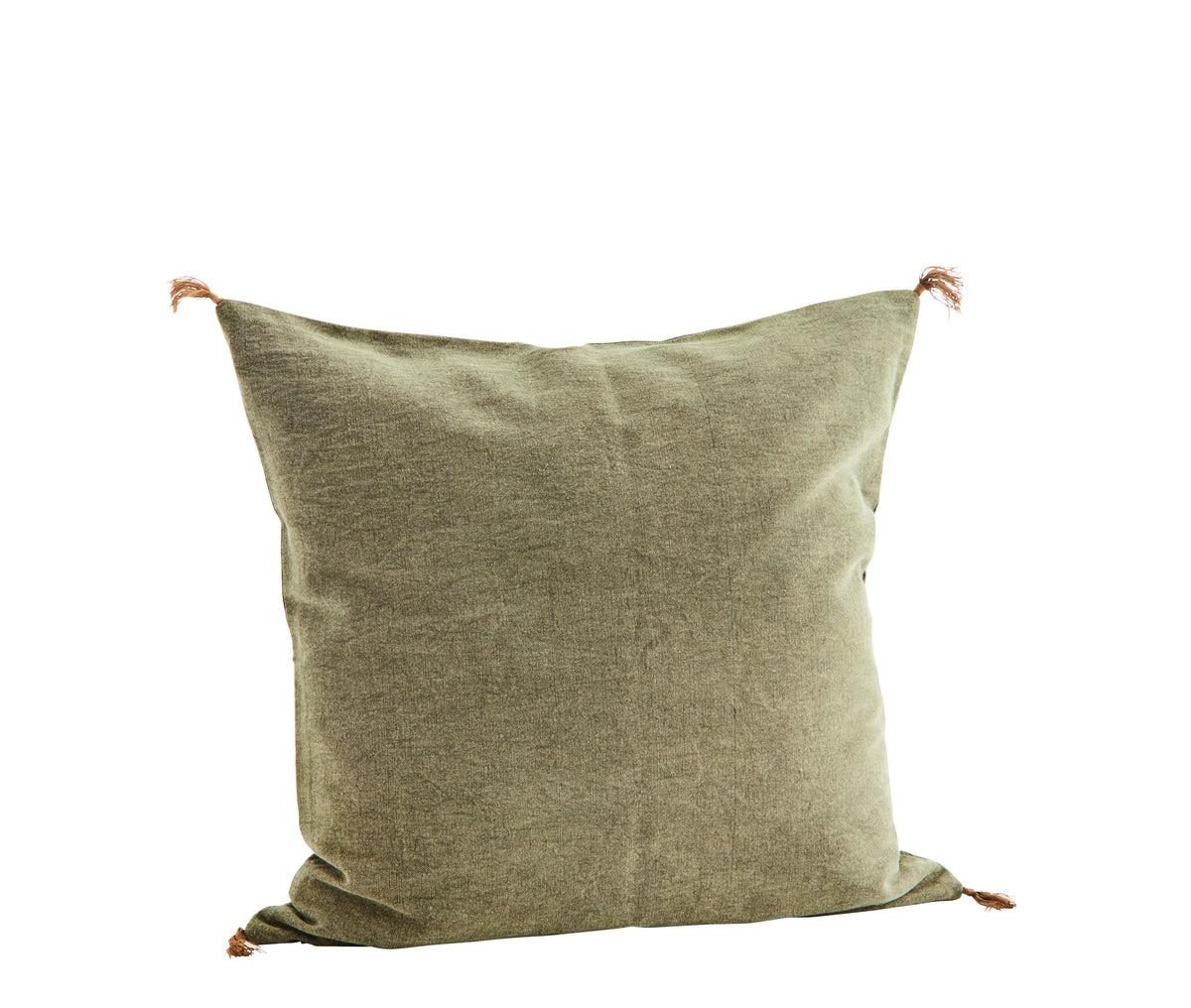 Olive tassel cushion cover flo & joe