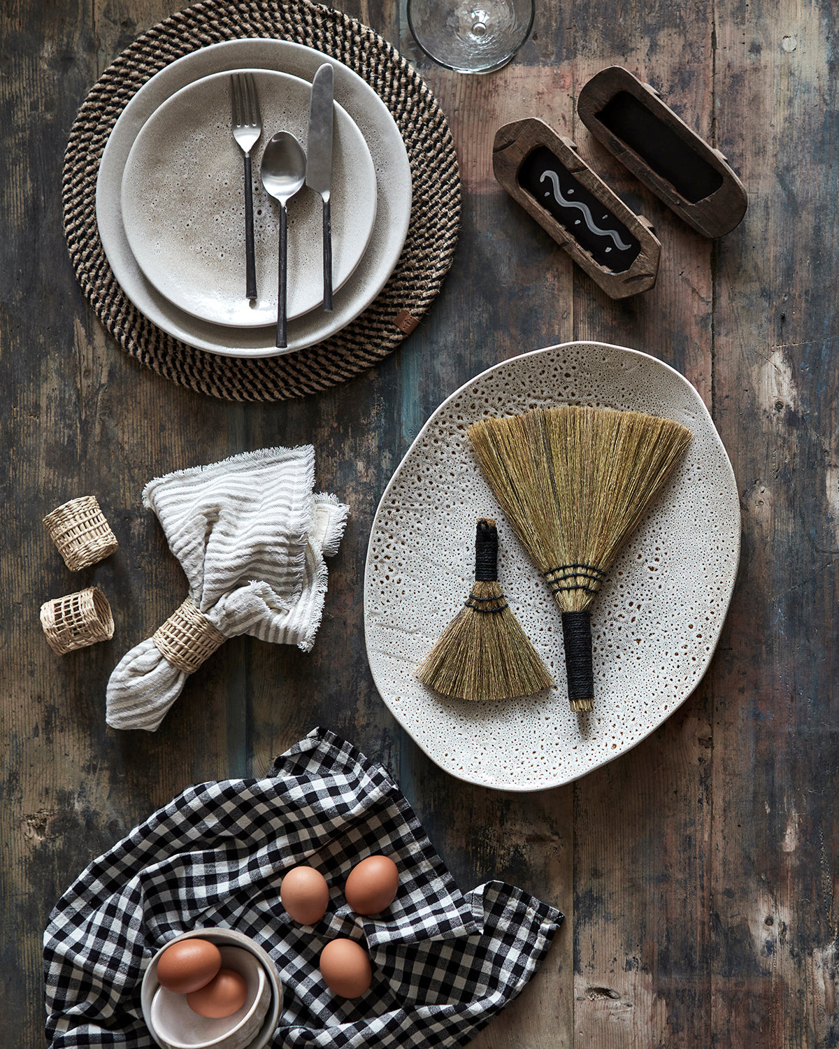 Rattan napkin ring set of 4 natural flo & joe