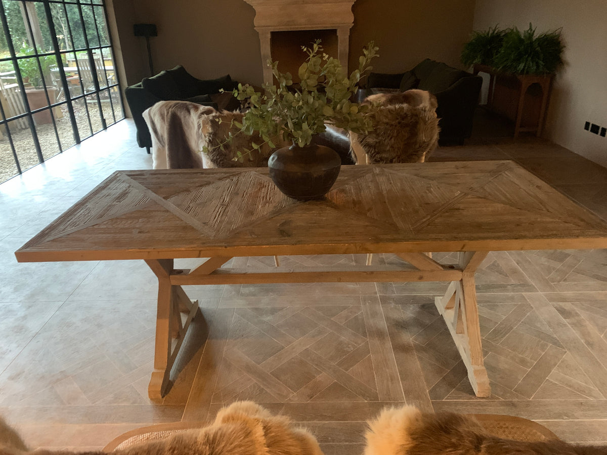 Recycled french wood dining table 200cm flo & joe