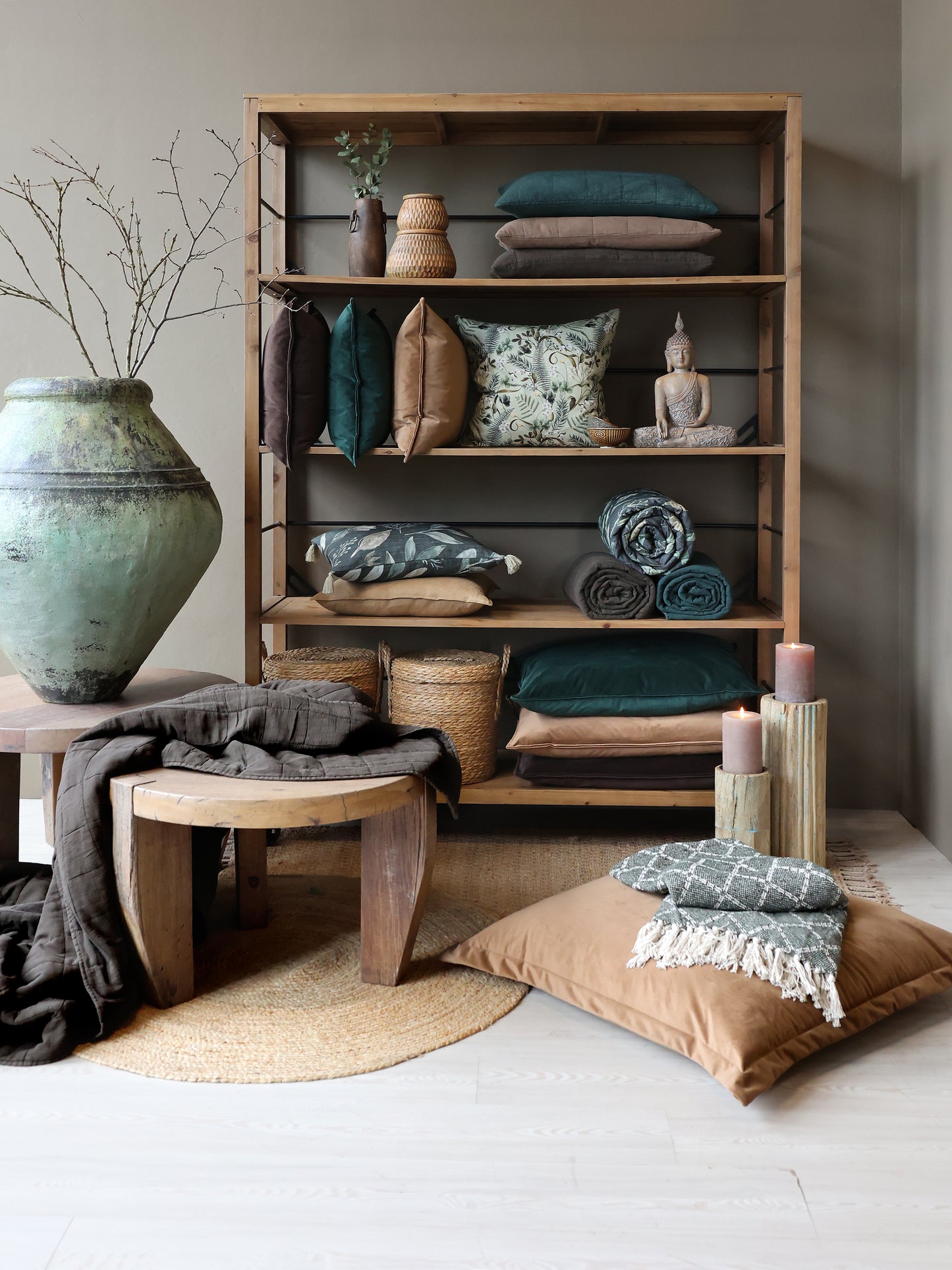 Stonewashed Forest Green Quilt-Decor-Flo & Joe