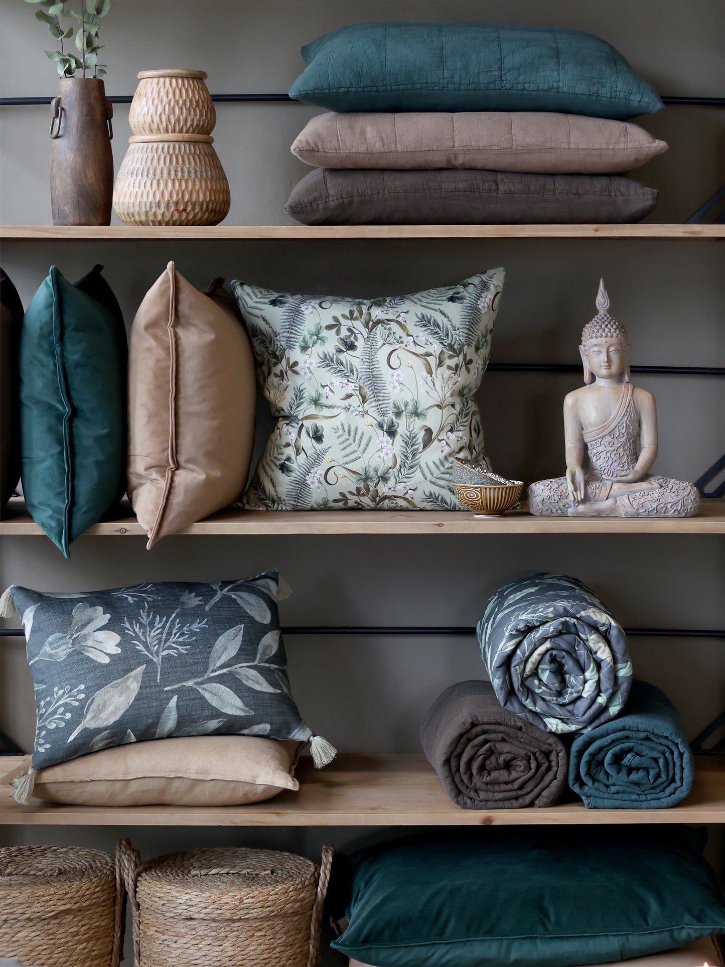 Stonewashed Forest Green Quilt-Decor-Flo & Joe