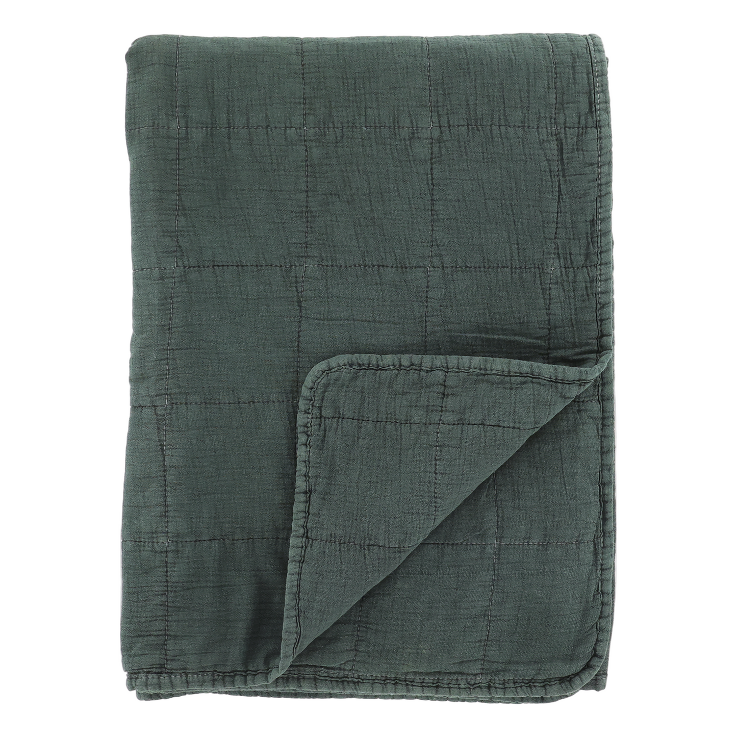Stonewashed Forest Green Quilt-Decor-Flo & Joe