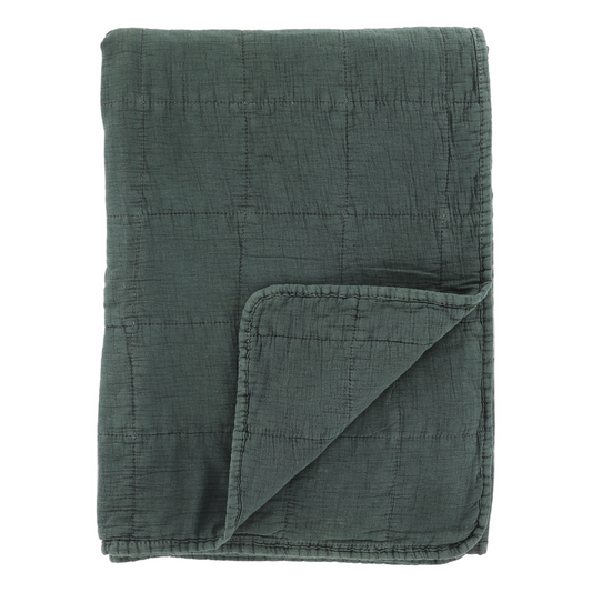 Stonewashed Forest Green Quilt-Decor-Flo & Joe