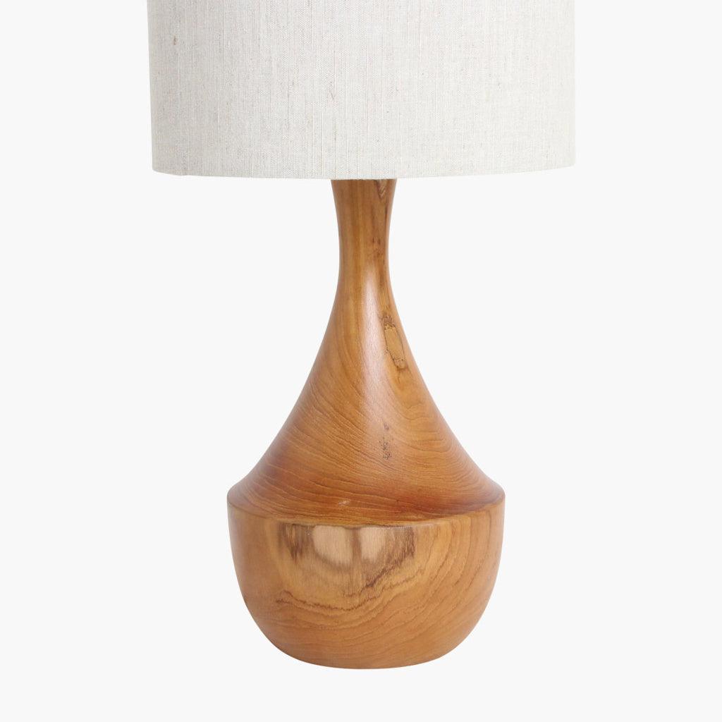 Teak Table Lamp - Linen - Flo & Joe