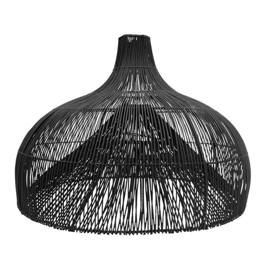 Black Rattan Pendant Light XL 80 cm