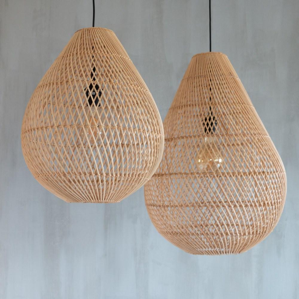 The teardrop natural pendant light s flo & joe