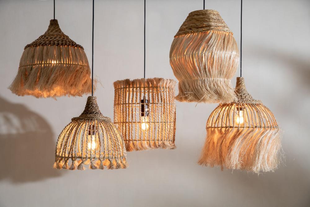 Handmade tassel rattan light and lamp shades flo & joe