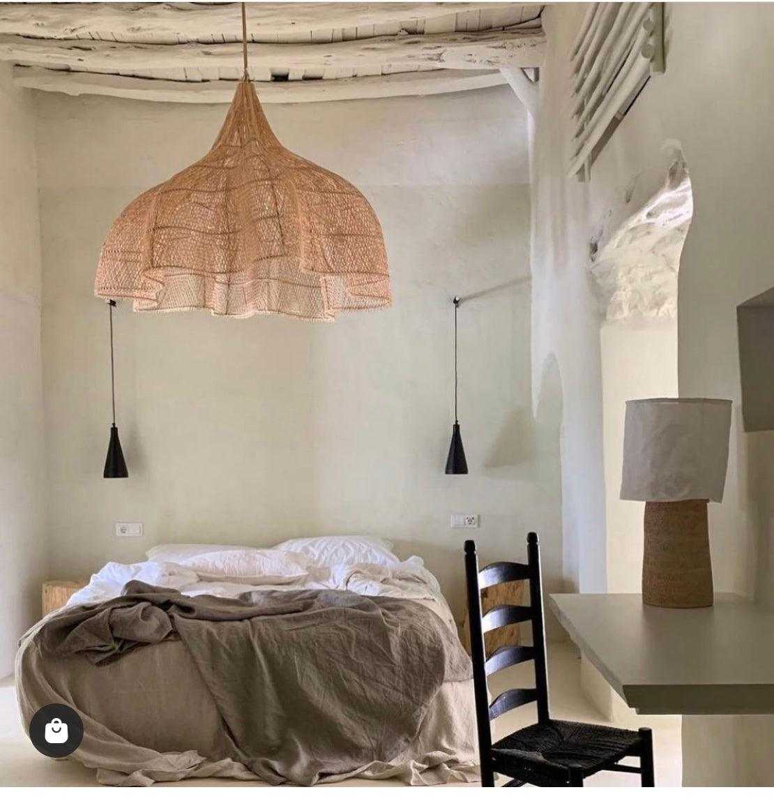 The whipped pendant natural rattan extra large chandelier 110cm flo & joe
