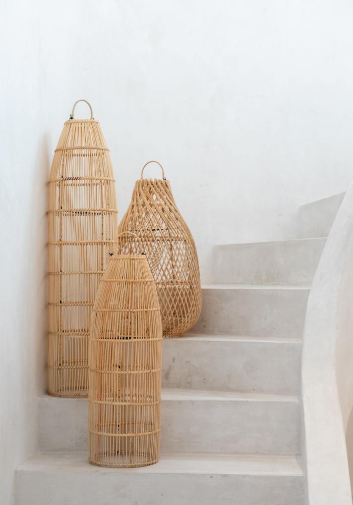 Fish trap natural pendant light large flo & joe