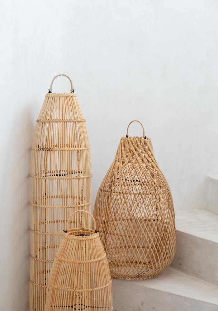 Fish trap natural pendant light large flo & joe