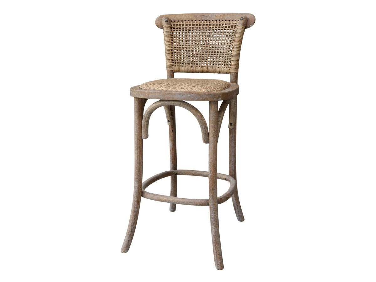 French wicker bar stool / chair flo & joe