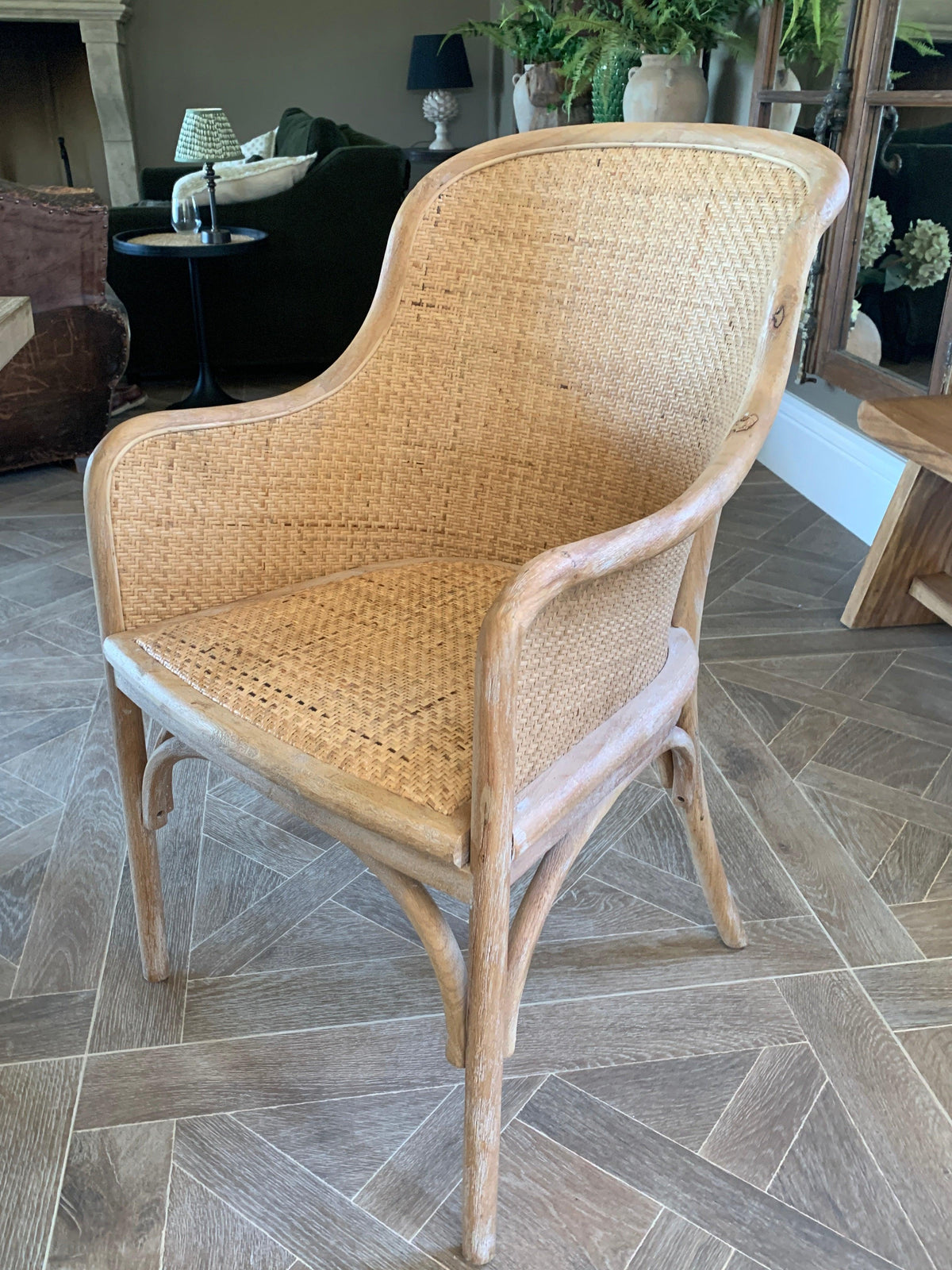 French Wicker Carver Chair - Flo & Joe