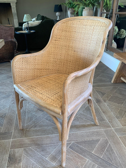 French Wicker Carver Chair - Flo & Joe