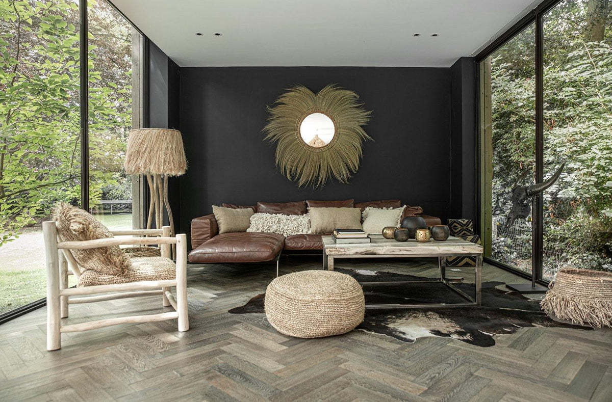 Natural raffia pouffe flo & joe