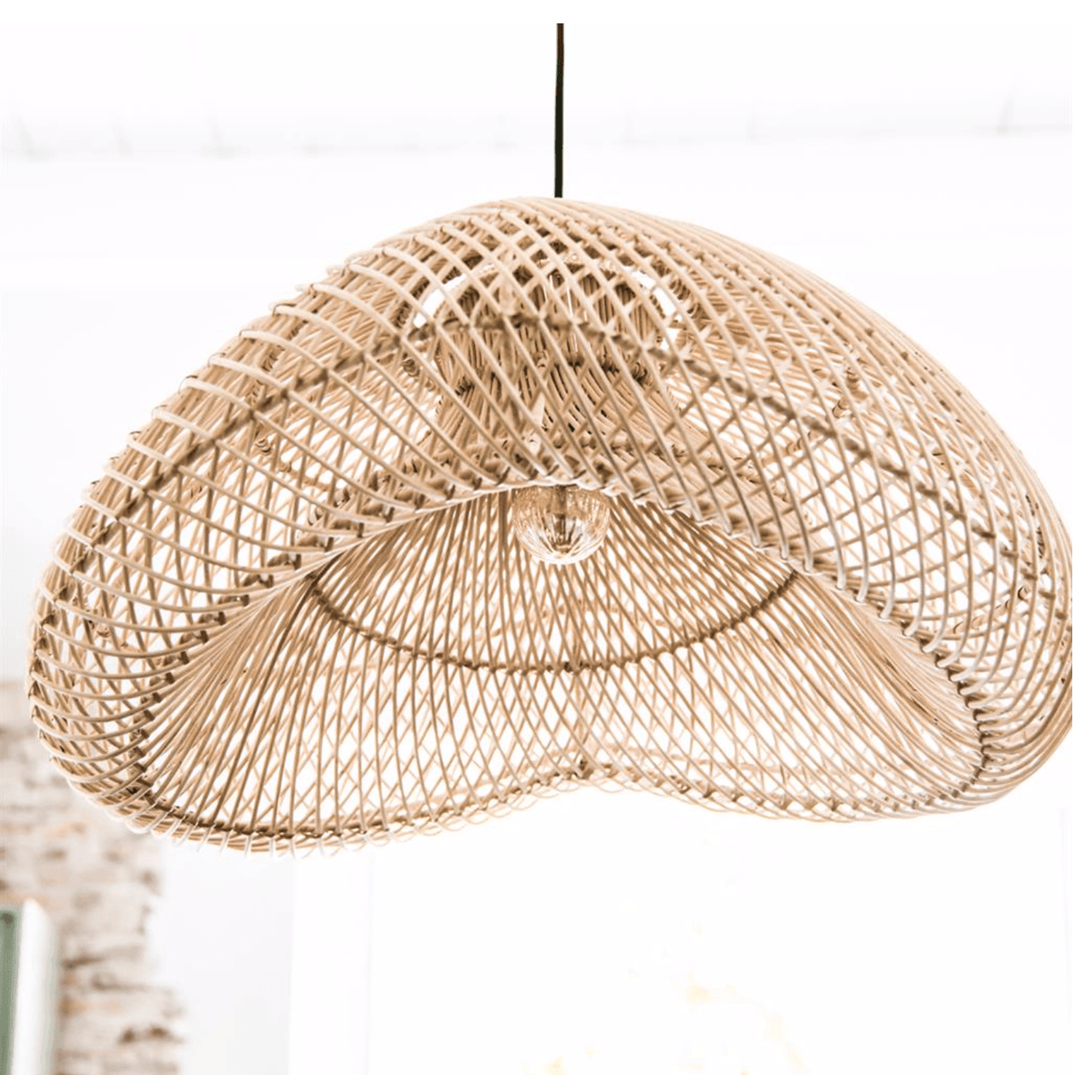 The Cloud Pendant - Natural Rattan - 60cm - Ceiling Light Flo & Joe UK
