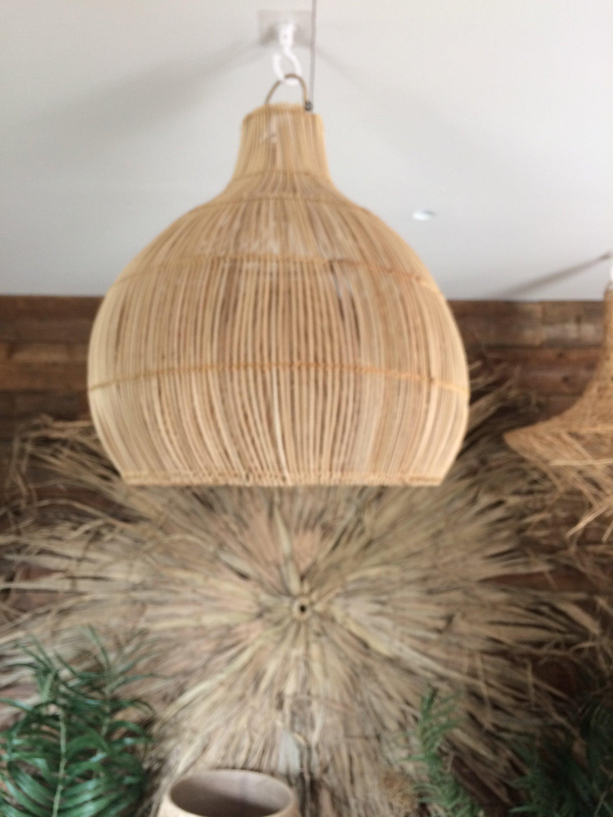 The rattan lobster trap pendant natural large flo & joe